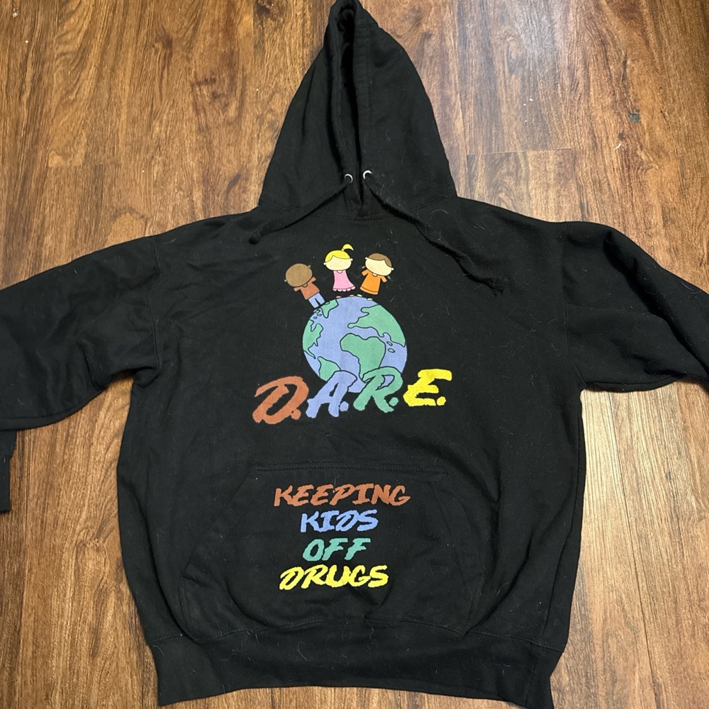 Black D.A.R.E Hoodie, Dope Graphic, Sz XL